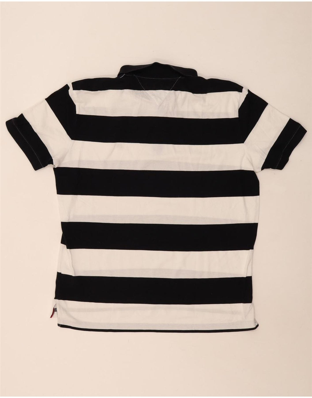 TOMMY HILFIGER Polo Regular Fit Homme XL Coton Rayé Noir