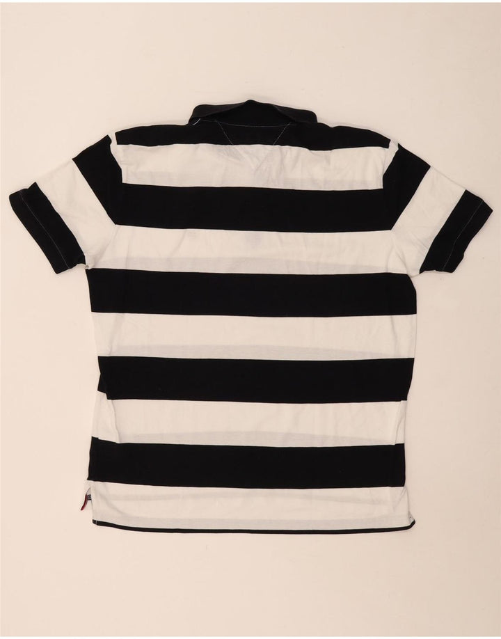 TOMMY HILFIGER Polo Regular Fit Homme XL Coton Rayé Noir
