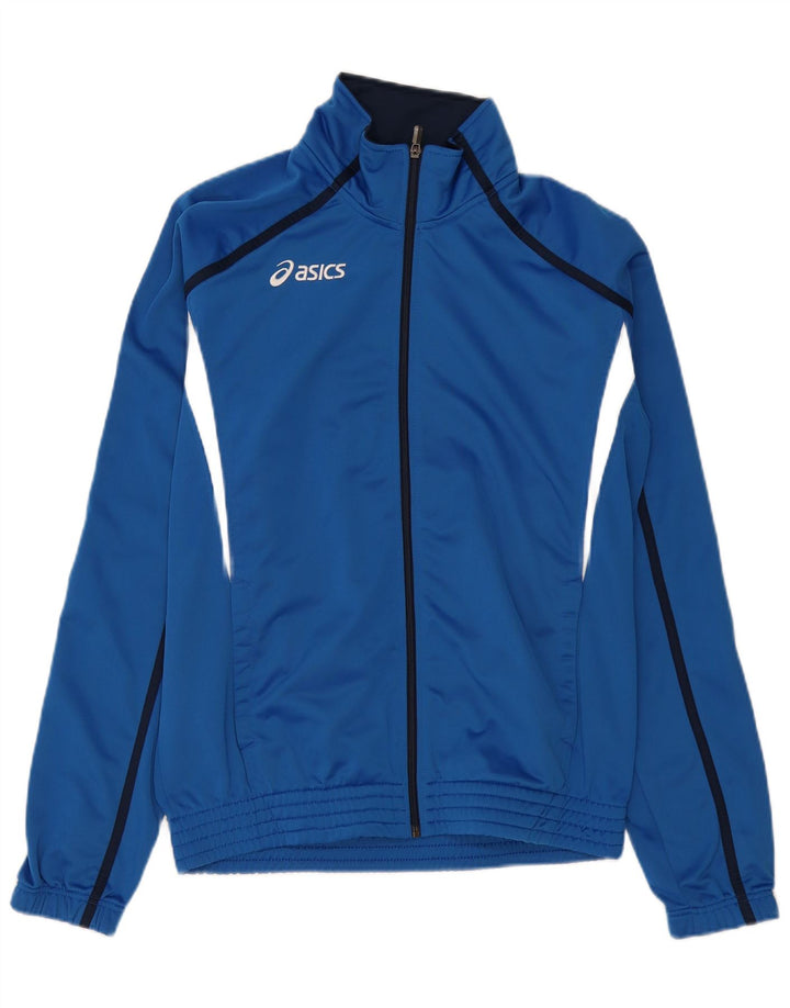Asics Veste de survêtement pour homme XL Bleu Colorblock Polyester
