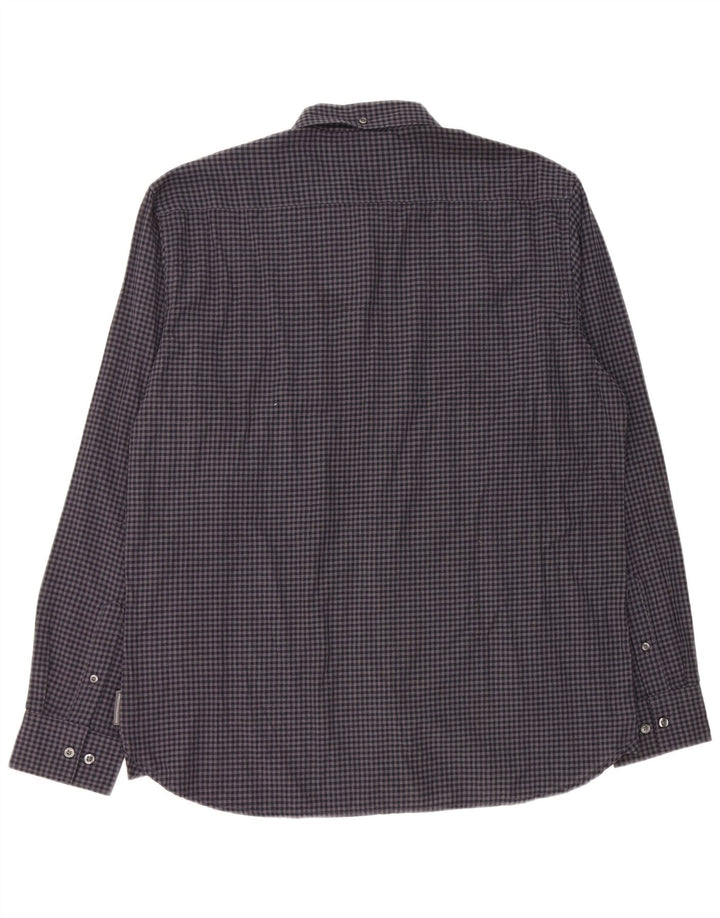 French Connection Chemise Homme XL Bleu Marine Vichy Coton