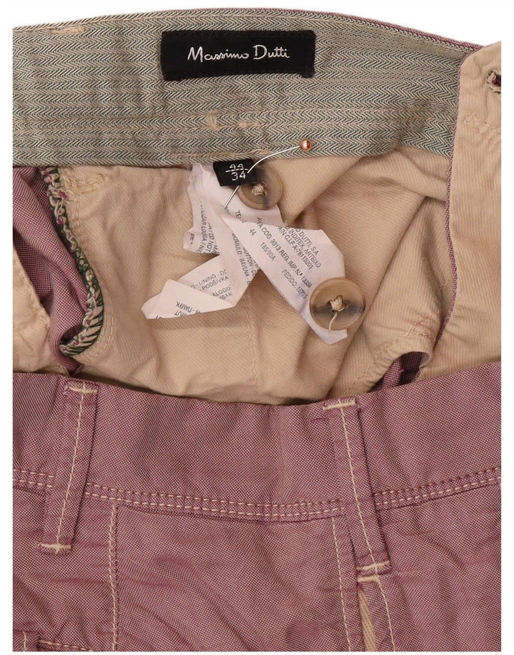 MASSIMO DUTTI Pantalon Chino Homme EU 44 Large W34 L31 Rose Classique