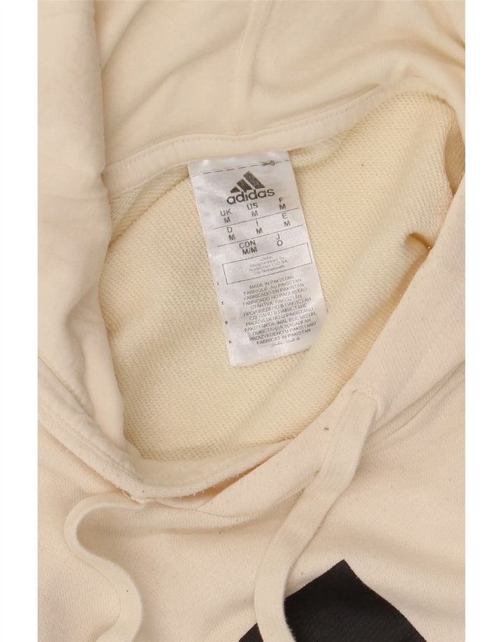 Adidas Pull à capuche graphique pour homme en coton blanc cassé moyen