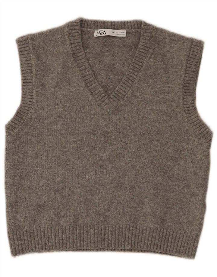 Zara Femme Débardeur UK 10 Petit Gris Polyester