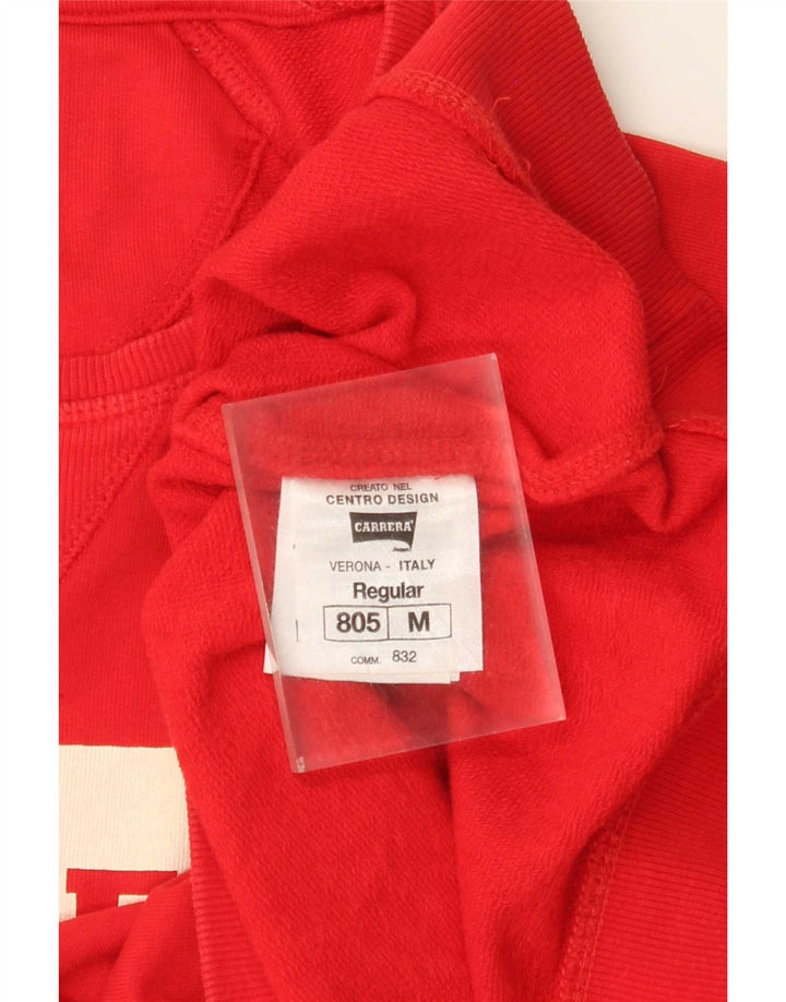 Carrera Graphic Regular Fit Sweatshirt Jumper Homme Rouge Moyen Coton