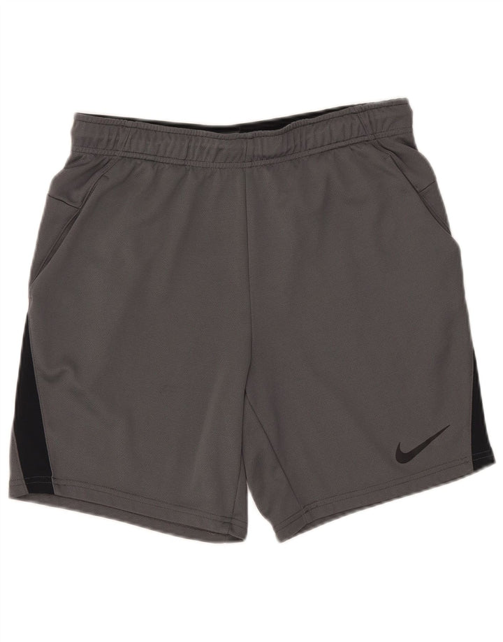 Nike Short de sport Dri Fit pour homme en polyester color block gris moyen