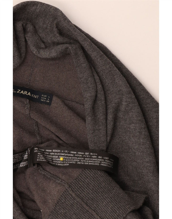 Cardigan oversize pour femmes Zara UK 16 Grand Gris Viscose