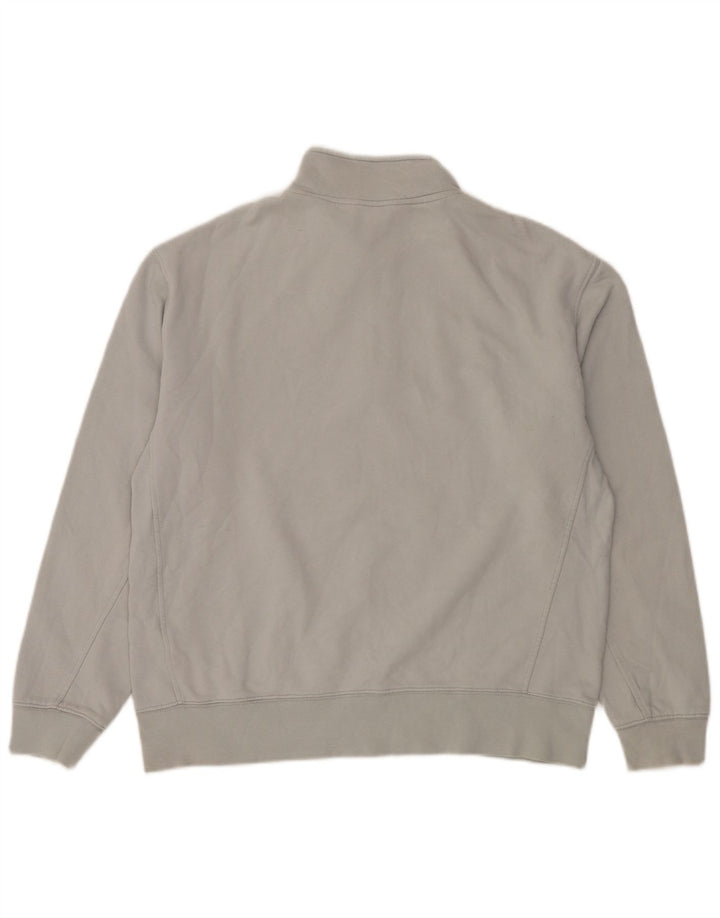 Zara Sweat-shirt surdimensionné à col zippé pour femme UK 14 Gris moyen Coton