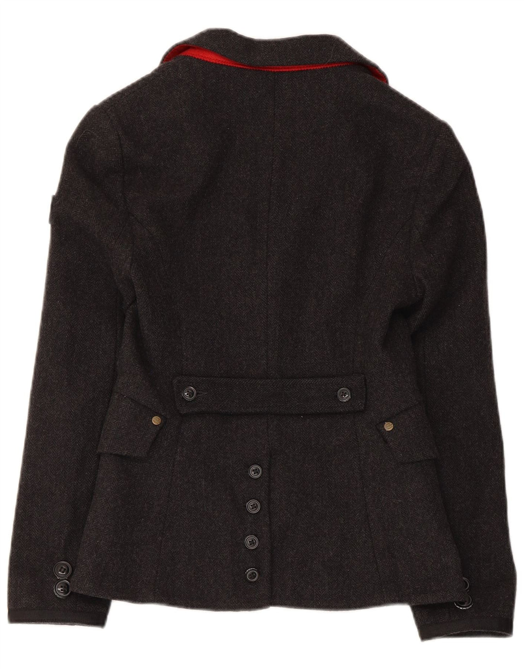 Superdry Veste Blazer 2 Boutons Femme UK 6 XS Gris Laine