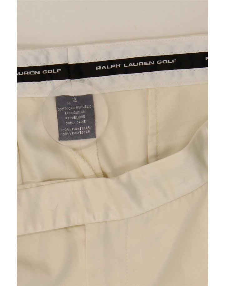 Ralph Lauren Short chino à chevilles pour femme US 12 Large W31 Polyester blanc cassé