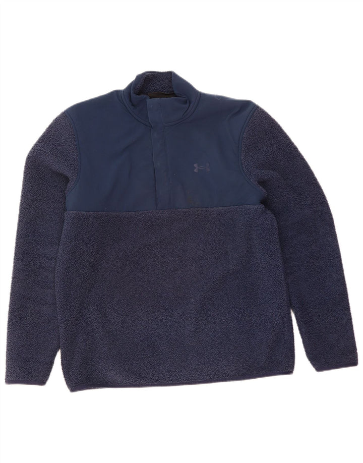 Under Armour Pull polaire à col boutonné pour homme Taille L Bleu marine Polyester
