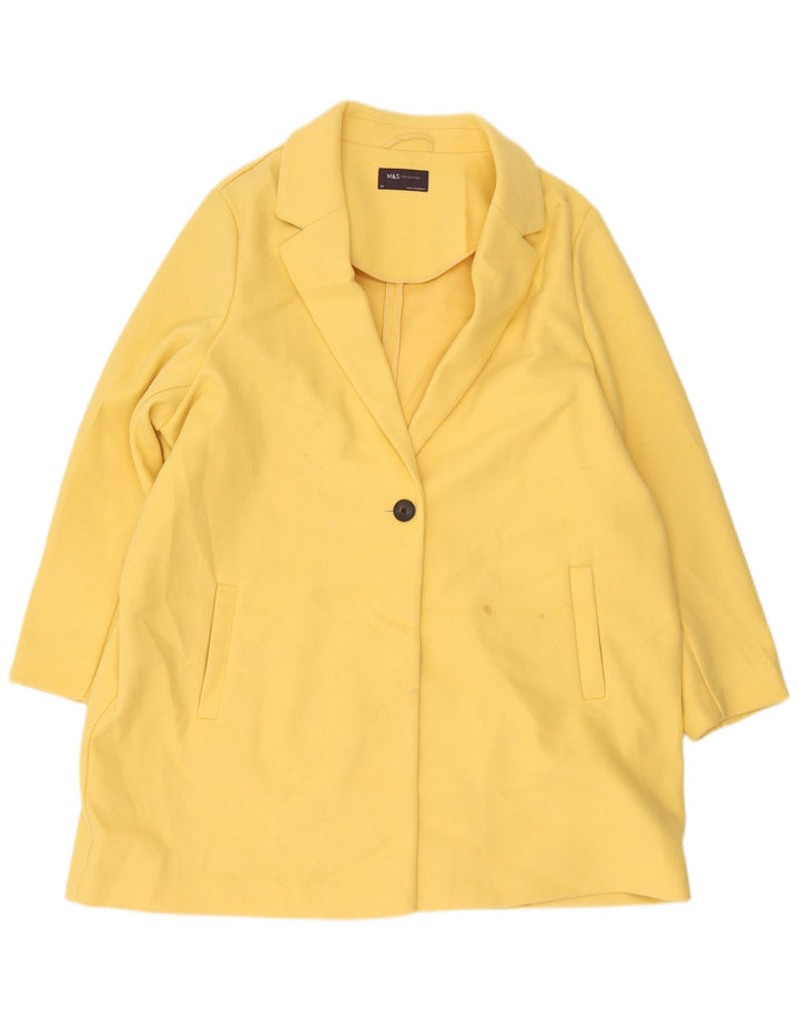 Marks & Spencer Manteau pour femme UK 24 4XL Jaune Coton