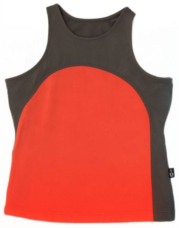 Adidas Filles Climalite Crop Vest Top 15-16 ans Gris Colorblock Polyamide
