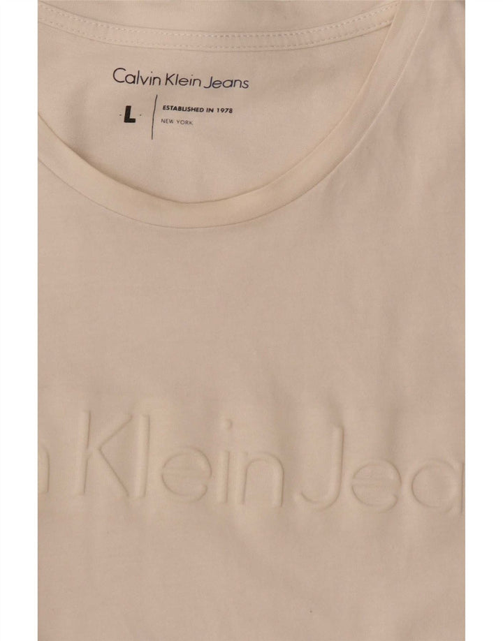Calvin Klein Jeans T-shirt graphique pour hommes, grand, blanc