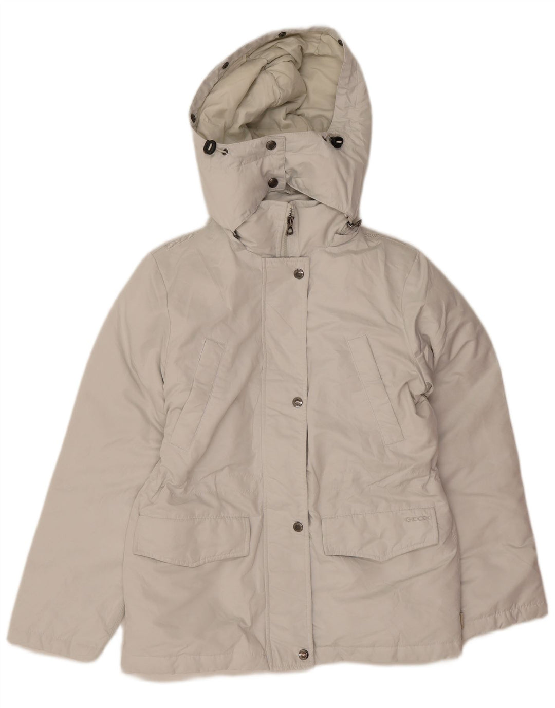 Geox Veste matelassée surdimensionnée à capuche pour femme UK 6 XS Blanc Polyester