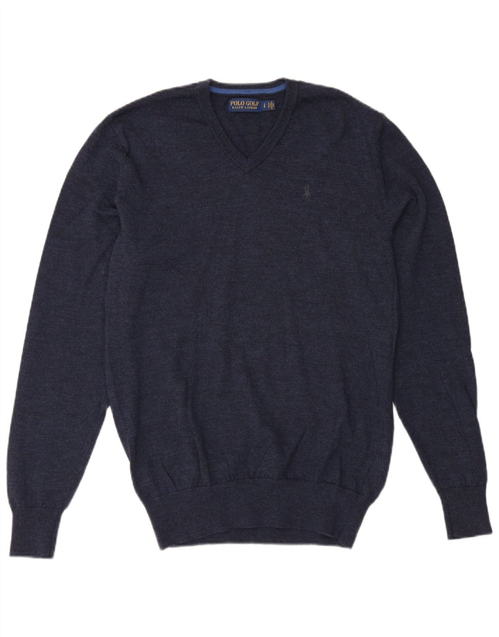 POLO RALPH LAUREN Pull col V pour homme en laine mérinos bleu marine