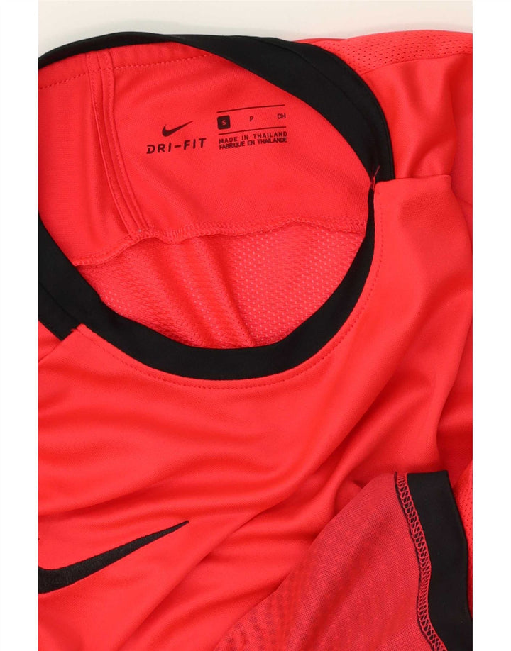 Nike Hommes Dri Fit T-Shirt Haut Petit Rouge Colorblock