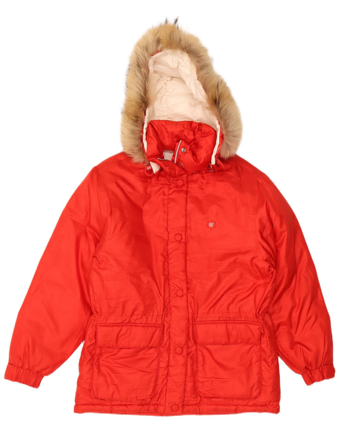 Belfe & Femme Veste matelassée surdimensionnée à capuche IT 46 Large Rouge Polyester