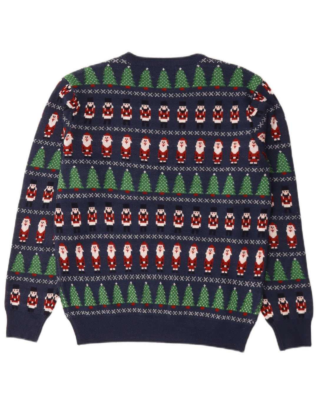 Marks & Spencer Pull à col rond pour homme Petit motif géométrique bleu