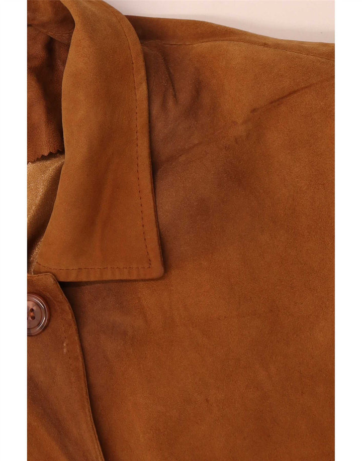 manteau en cuir surdimensionné femme vintage UK 20 2XL Cuir marron