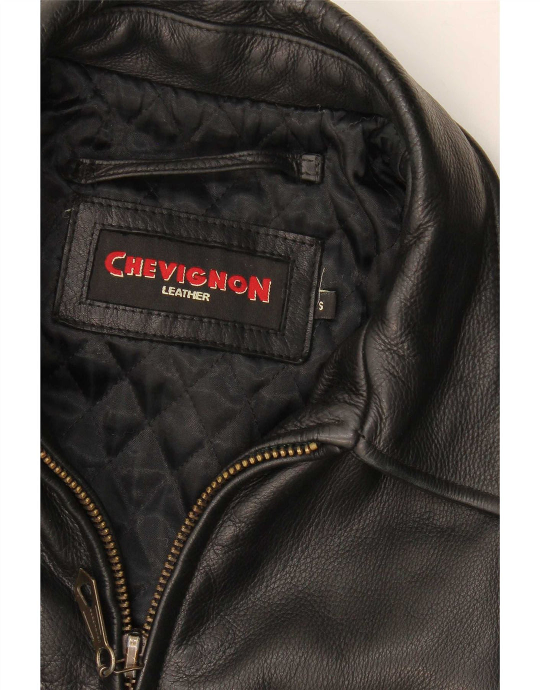 Chevignon Veste en cuir pour homme UK 36 Petit cuir noir