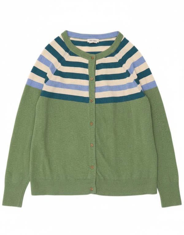 White Stuff Cardigan pour femme en coton rayé vert UK 20 2XL