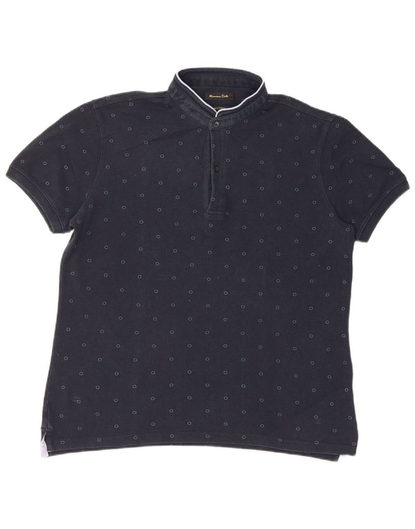 Massimo Dutti Polo Homme Large Bleu Marine À Pois