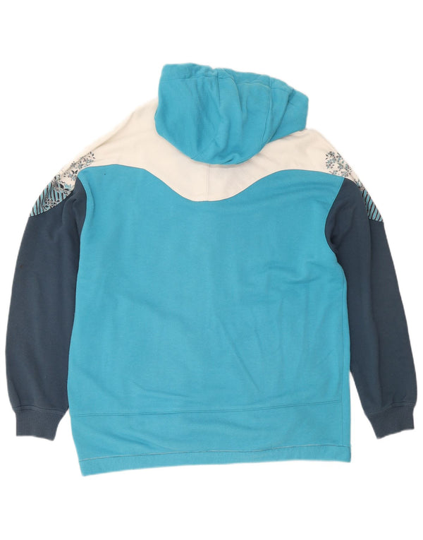 Ellesse Pull à capuche zippé vintage pour femme UK 10 Petit colorblock bleu