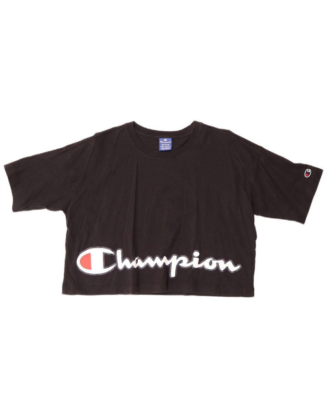 CHAMPION T-shirt court graphique pour femme UK 14 Noir moyen