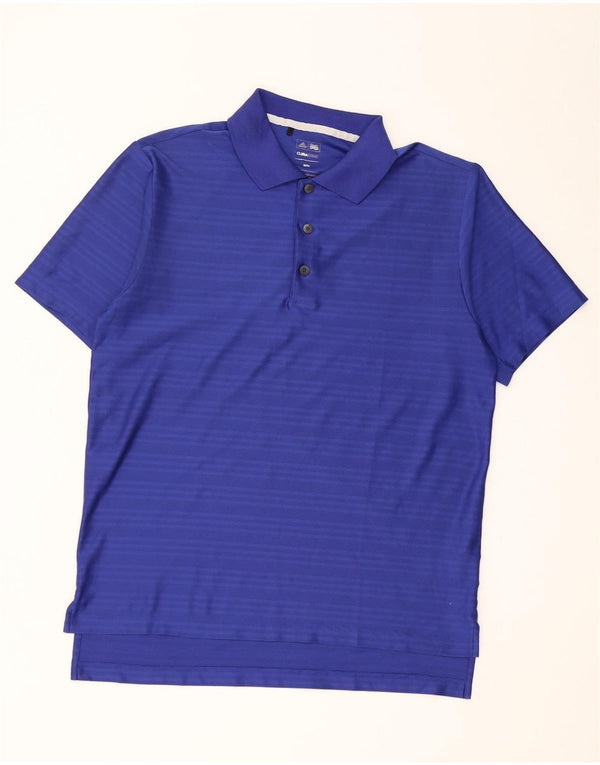 Adidas Polo Climacool Homme Bleu Moyen Polyester à Fines Rayures