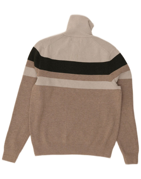 Marks & Spencer Pull à col zippé pour femme UK 10 Small Gris Colorblock