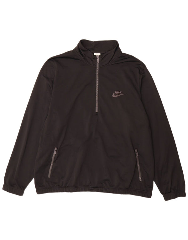 Nike Sweat-shirt à col zippé pour homme 3XL Noir Polyester