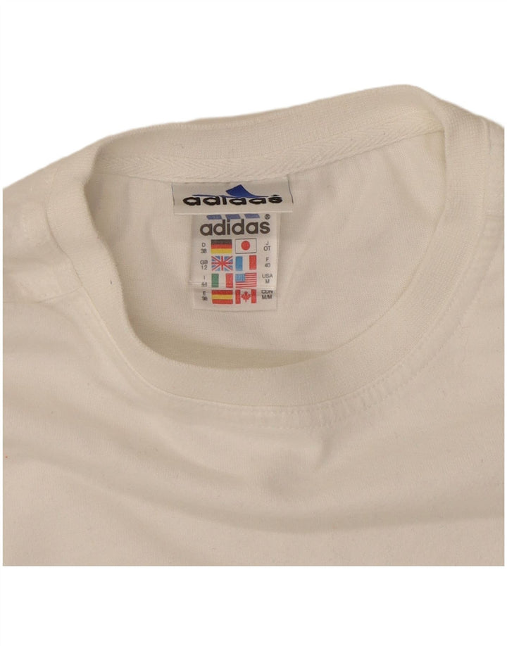 Adidas T-shirt pour femme UK 12 Blanc moyen