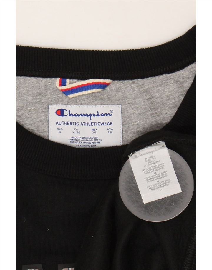 CHAMPION Mens Graphic Sweatshirt Jumper XL Black Cotton