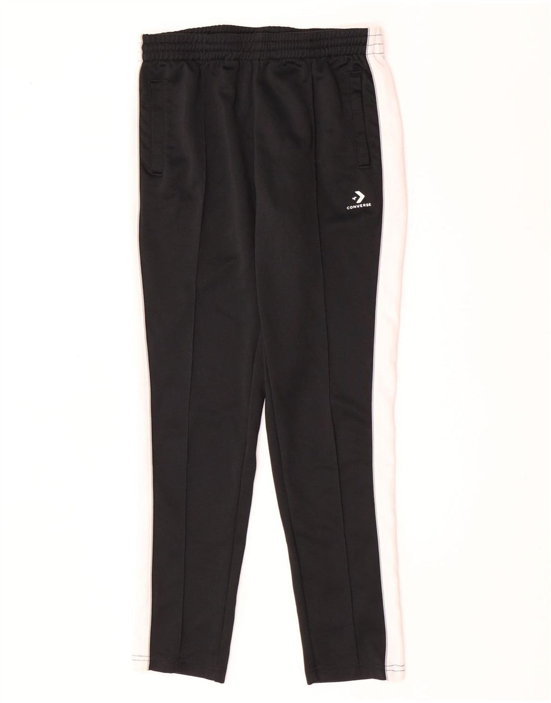 Converse Pantalon de survêtement pour femme UK 8 Small Noir Colourblock Polyester