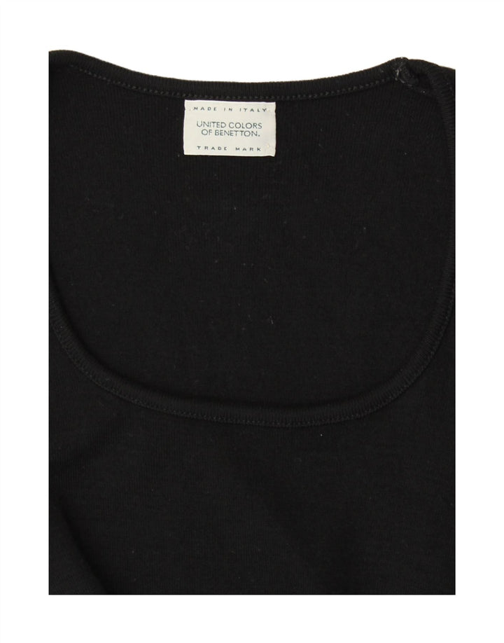 BENETTON Robe moulante à manches longues pour femme UK 8 Small Noir