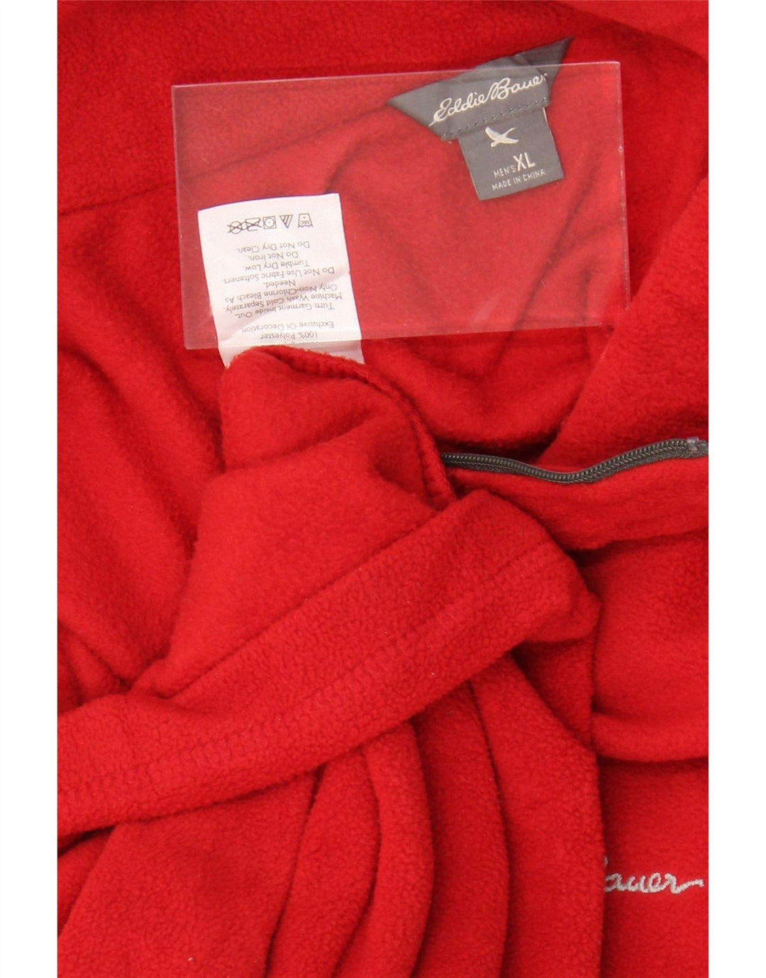 EDDIE BAUER Pull Polaire Col Zippé Homme XL Rouge Polyester