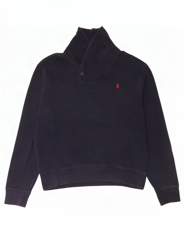 Polo Ralph Lauren Pull à col châle pour homme en coton bleu marine Large