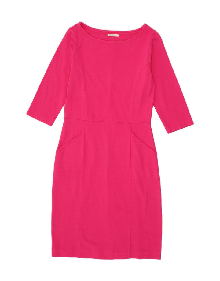 WOOLOVERS Womens 3/4 Sleeve Sheath Dress UK 8 Small Pink Vintage WoolOvers and Second-Hand WoolOvers from Messina Hembry 