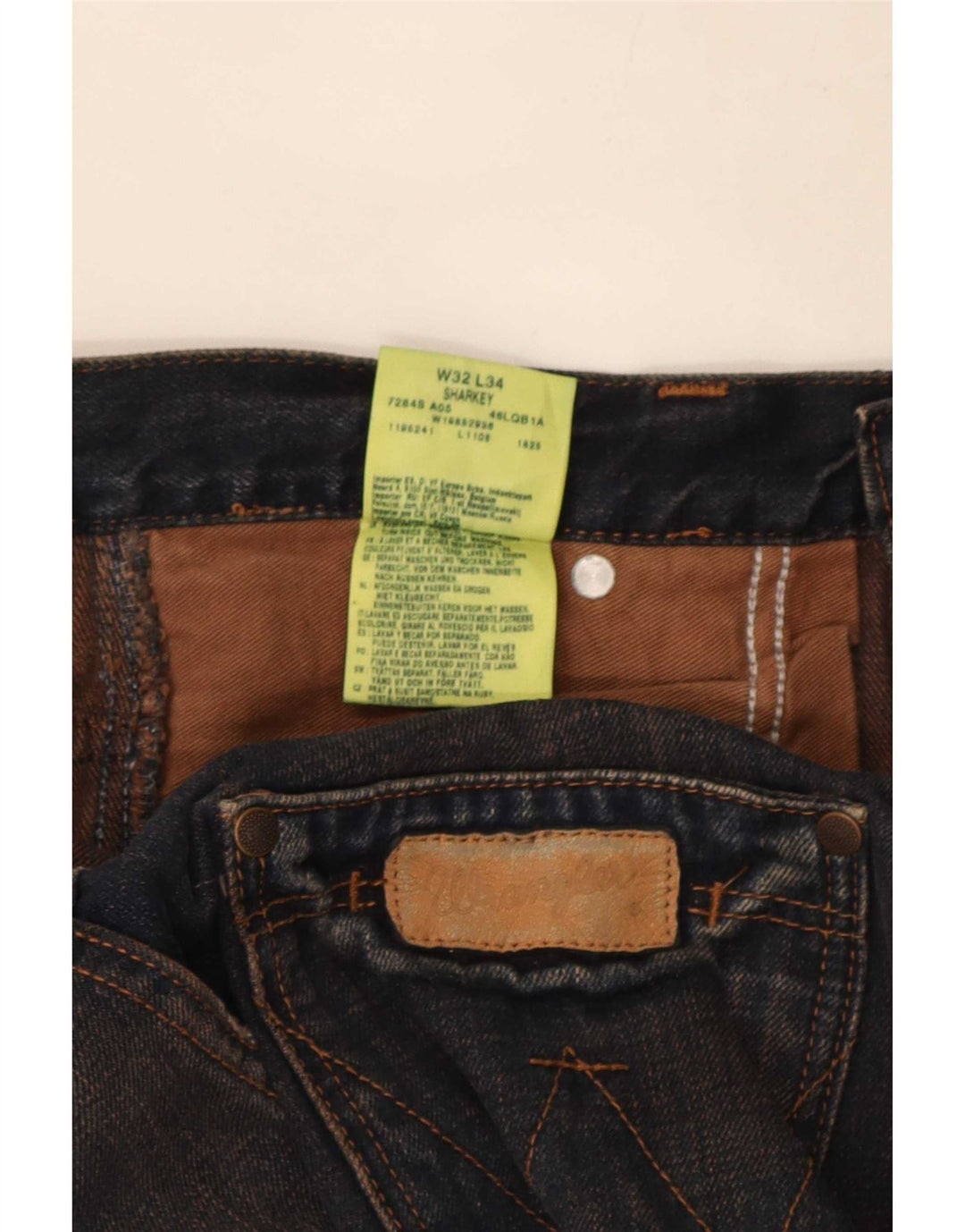 Wrangler Jean Bootcut Sharkey Homme W32 L34 Bleu Marine Coton