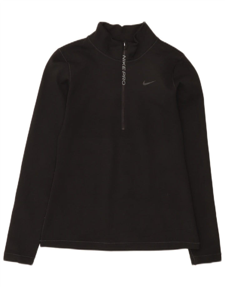 Nike Hommes Dri Fit Zip Neck Pull Survêtement Haut Petit Noir Polyester