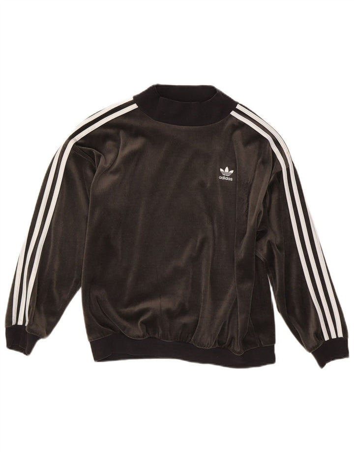 Adidas Sweat-shirt en velours pour fille 11-12 ans Gris Polyester