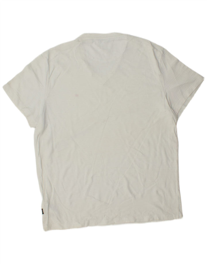 CALVIN KLEIN T-Shirt Homme Top Large Blanc Rayé Coton