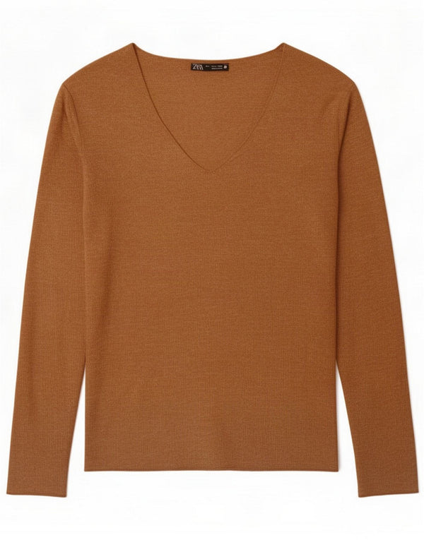 Zara Haut à manches longues pour femme UK 10 Small Beige