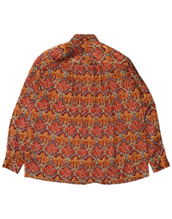 Chemisier chemise femme vintage UK 18 XL soie bordeaux