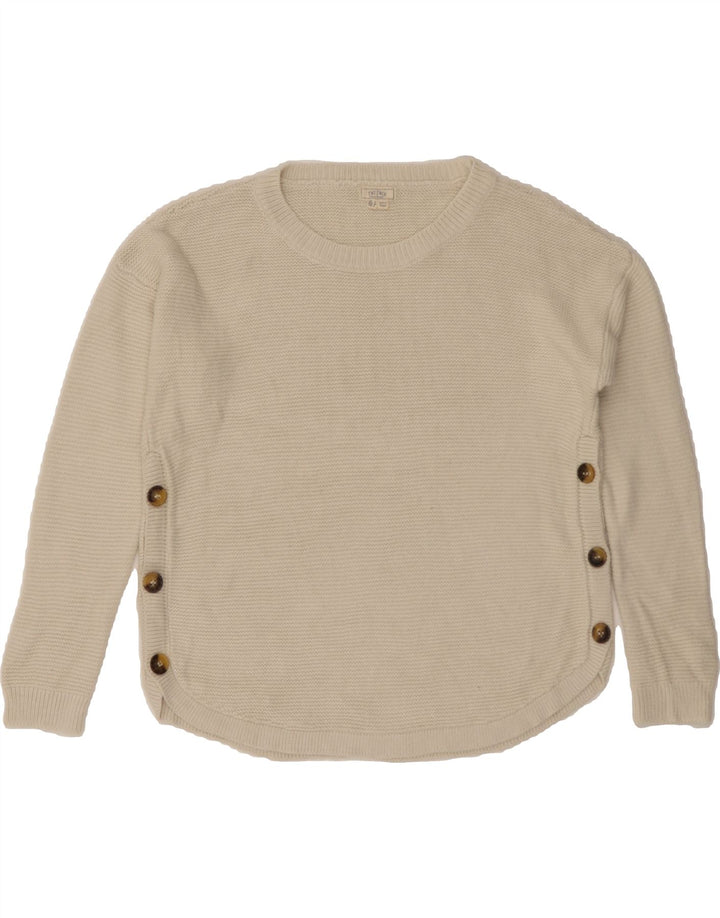 FAT FACE Womens Crew Neck Jumper Sweater UK 12 Medium Beige Acrylic Vintage Fat Face and Second-Hand Fat Face from Messina Hembry 