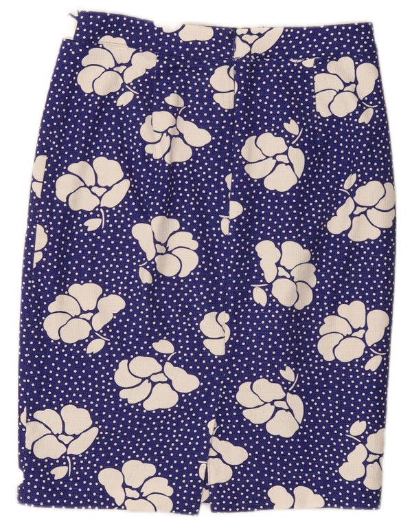Jupe droite Boden femme UK 10 Small W30 coton fleuri bleu