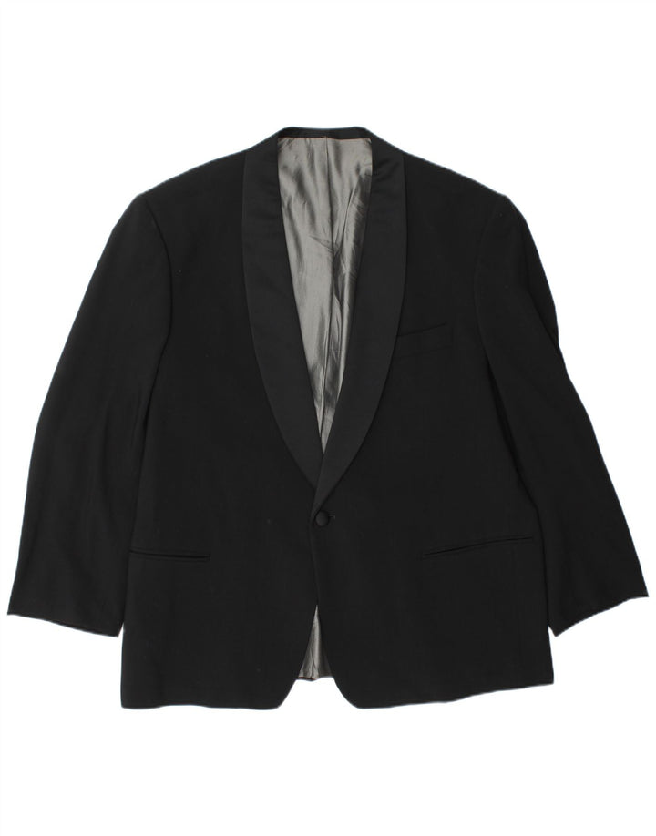 Lebole Veste blazer 1 bouton pour homme UK 42 XL Noir