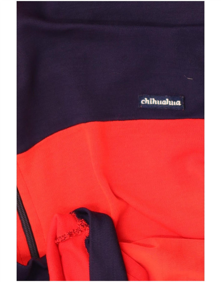 vintage Mens Survêtement Top Veste Petit Colorblock Rouge