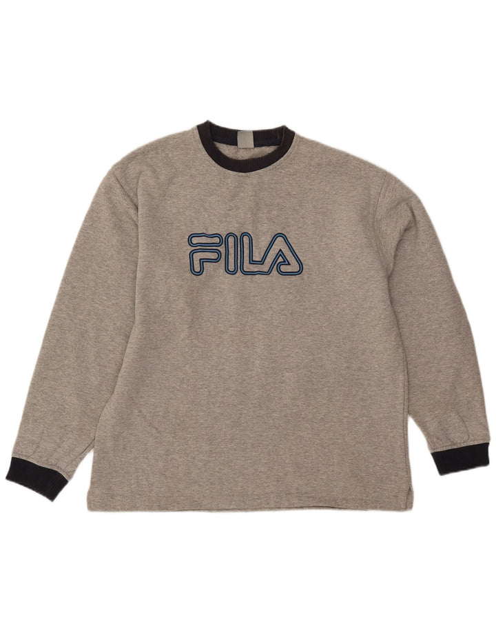 Fila Sweat-shirt graphique pour homme IT 48 Gris moyen chiné en coton