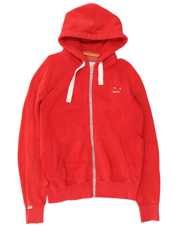Superdry Pull à capuche zippé pour homme en coton rouge Large